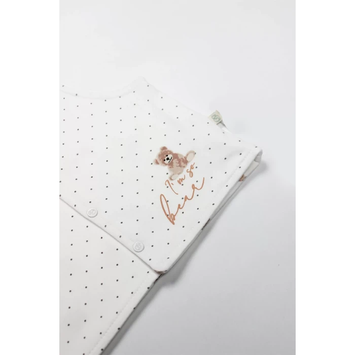 Bistyle I Am So Bear Çift Taraflı Bebe Yelek 18103 Bej Ekru