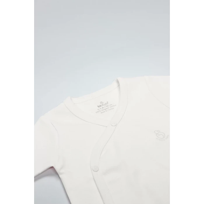 Bistyle Organik Natural Basic Style Kruvaze Uzun Kol Body Bs17102 Ekru