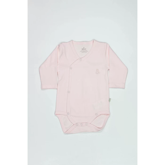 Bistyle Organik Natural Basic Style Kruvaze Uzun Kol Body Bs17102 Pembe