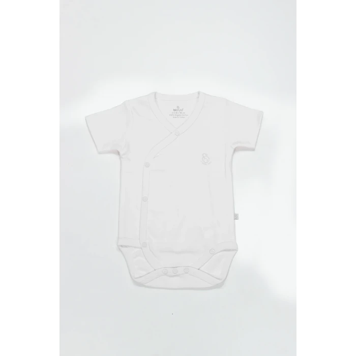 Bistyle Organik Natural Basic Style Kruvaze Yarım Kol Body Bs17101 Beyaz