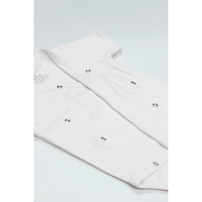 Bistyle Organik Natural Basic Style Kruvaze Yarım Kol Body Bs17101 Beyaz