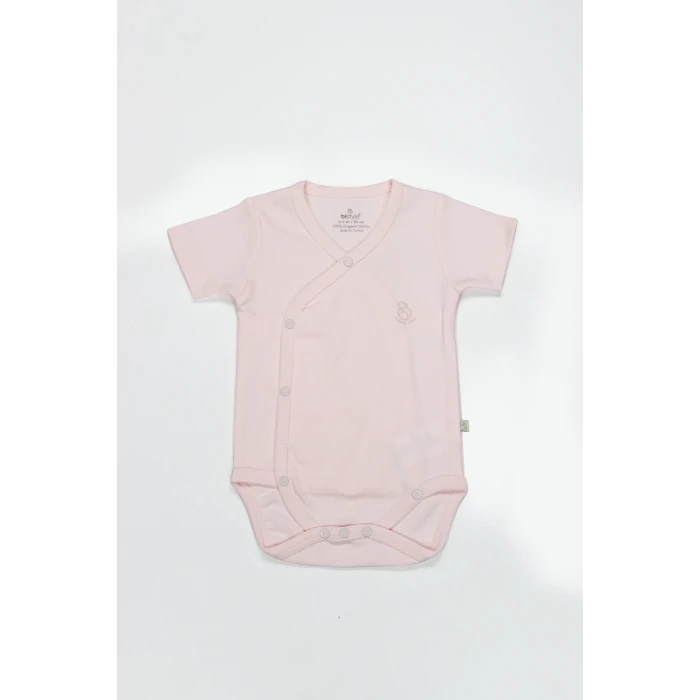 Bistyle Organik Natural Basic Style Kruvaze Yarım Kol Body Bs17101 Pembe