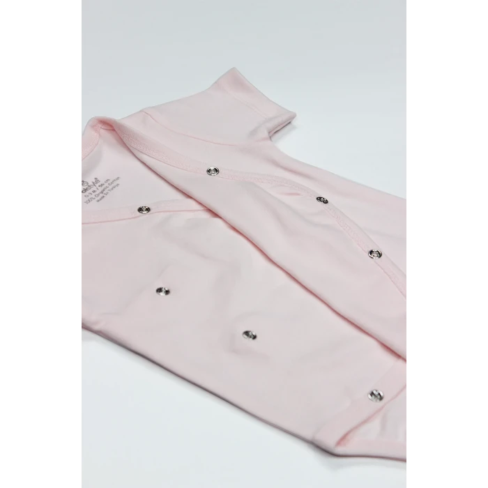 Bistyle Organik Natural Basic Style Kruvaze Yarım Kol Body Bs17101 Pembe