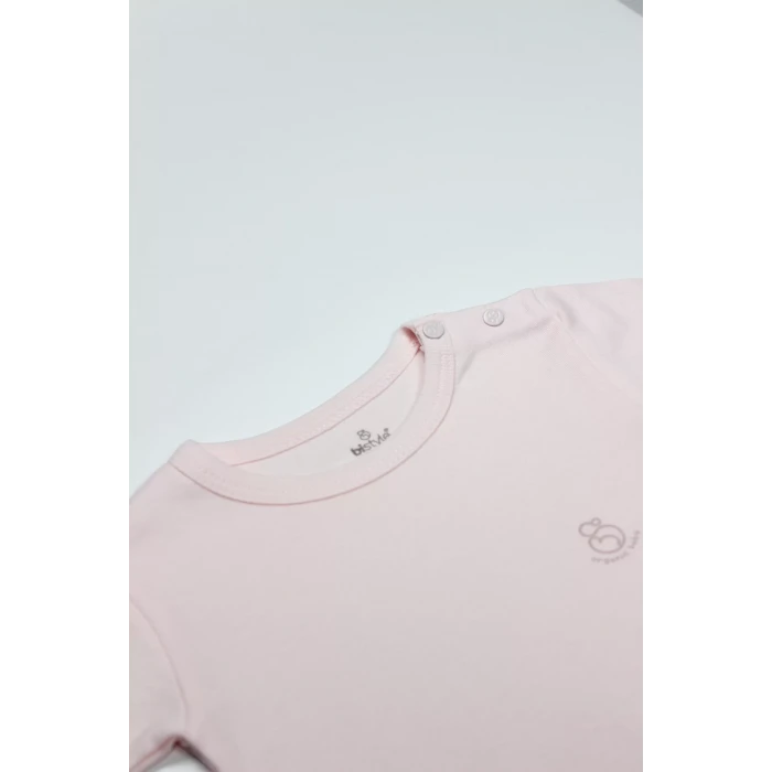 Bistyle Organik Natural Basic Style Yarım Kol Body Bs17103 Pembe