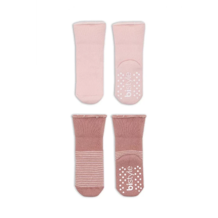 Çemberli Kaymaz Havlu Soket Çorap 2li Bs10503 Pudra Pembe