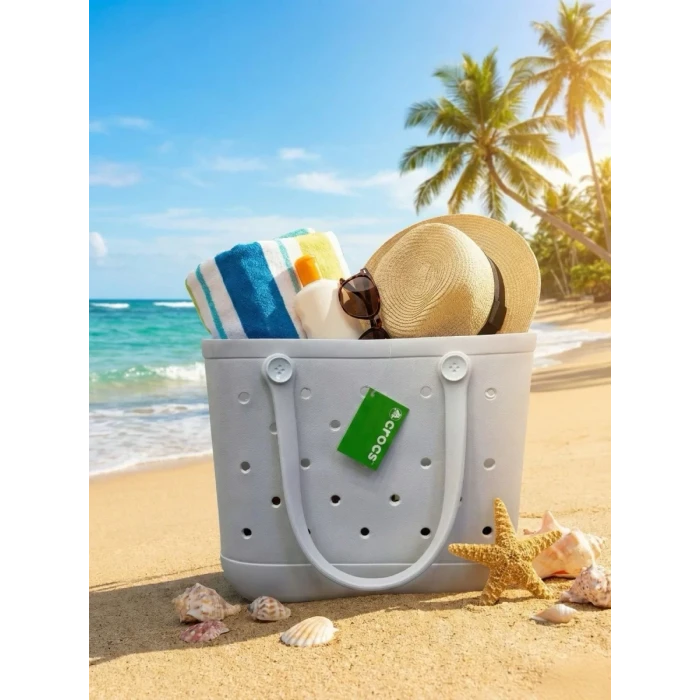 Crocs Stil Jibbitzli Kadın Plaj Çantası