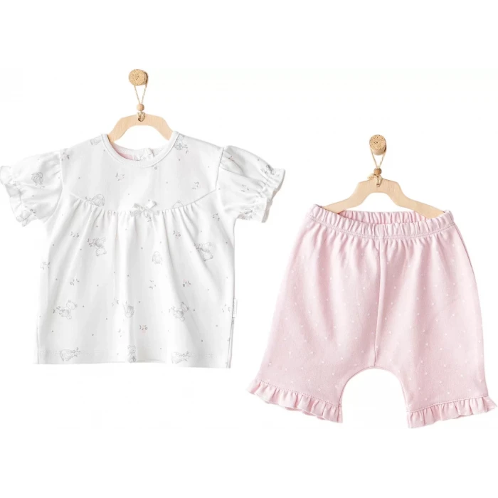 Cuddly Bunny Bear 2li Bebe Takım Pink