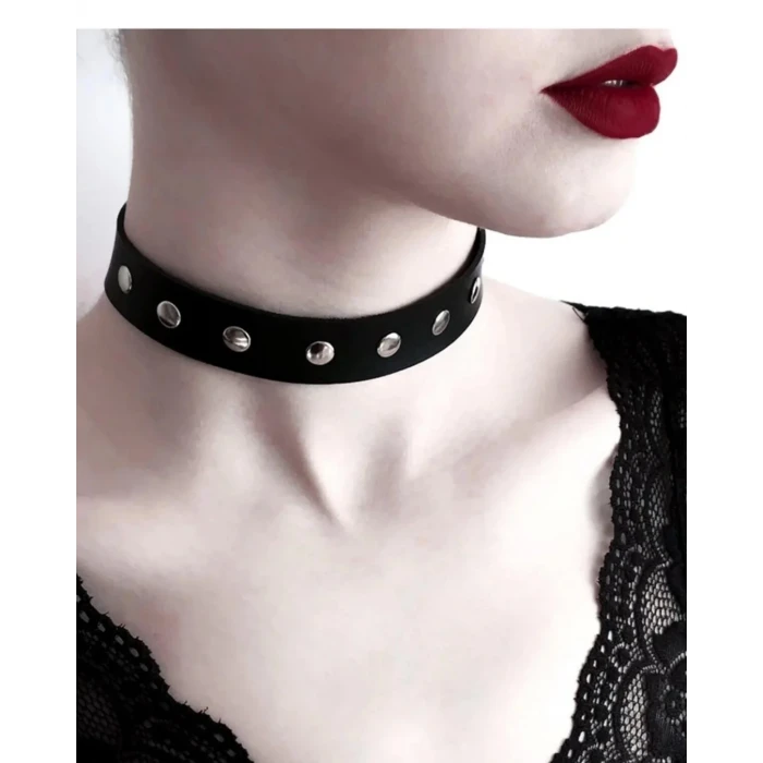 Deri Metalli Bayan Boyunluk