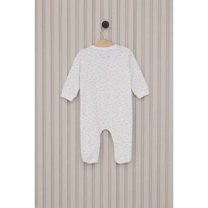 Erkek Bebek Patikli Tulum  Krem