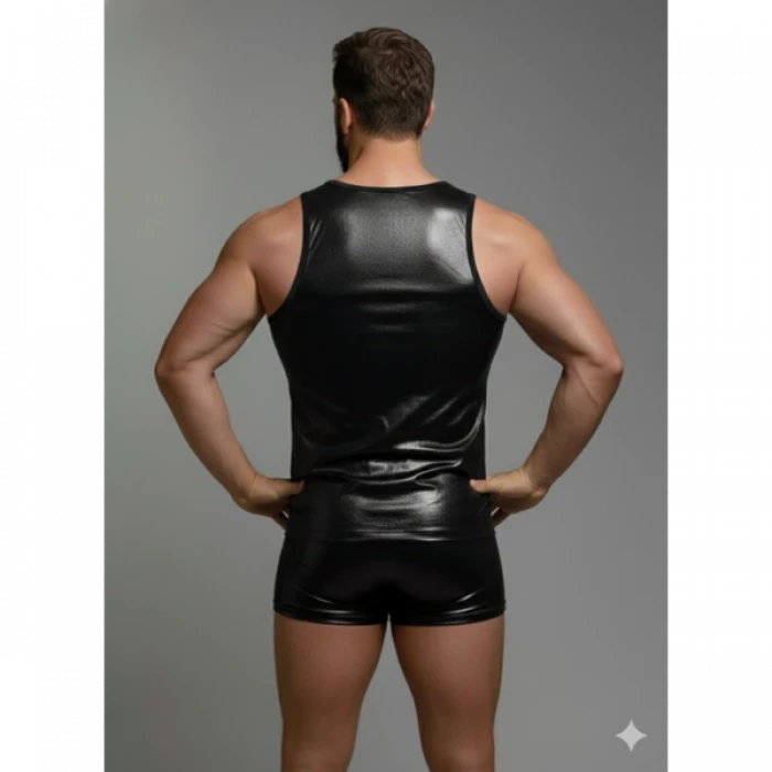 Erkek Lame Tank Top Boxer Takımı