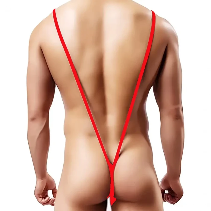 Fantezi Lastikli Kırmızı Erkek String - Tanga