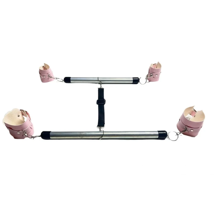 Fantezi Pembe Deri Seksi Borulu Yatak Kelepçesi