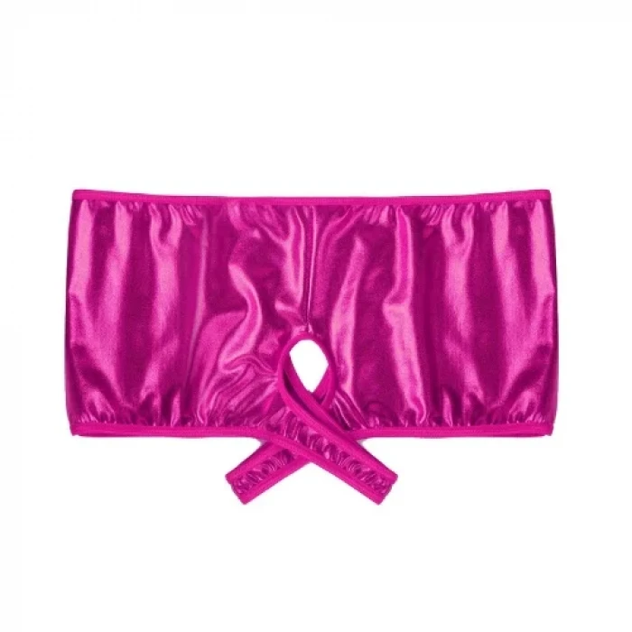 Fantezi Pembe Özel Bölgeleri Açık Parlak Külot