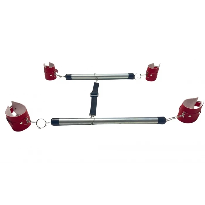 Fantezi Seksi Deri Borulu Kırmızı El Ayak Kelepçesi