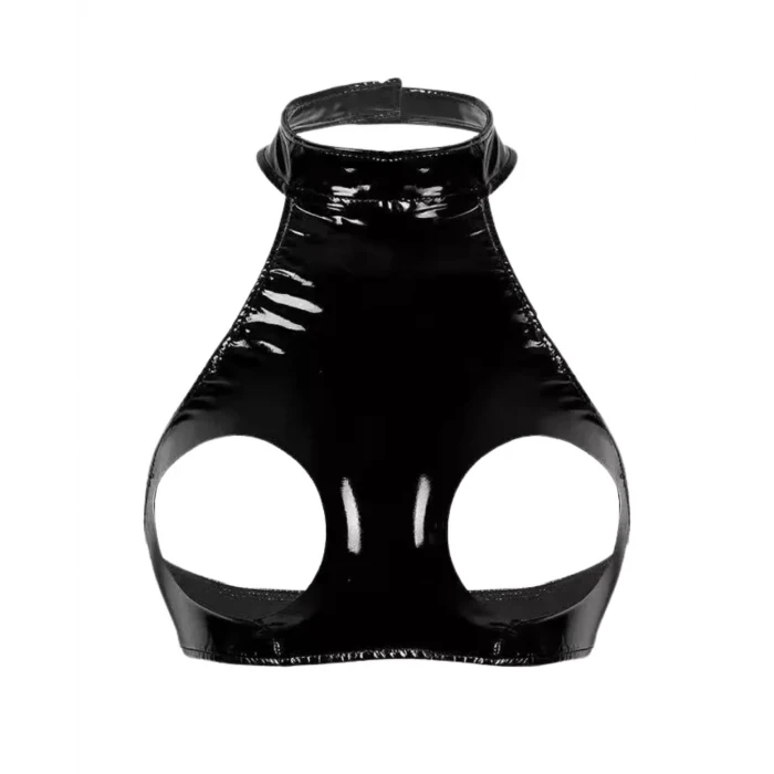 Fantezi Seksi Özel Bölgeleri Açık Siyah Lame Gecelik