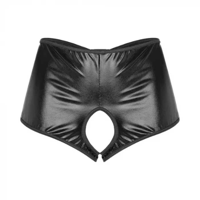 Fantezi Siyah Özel Bölgeleri Açık Parlak Külot