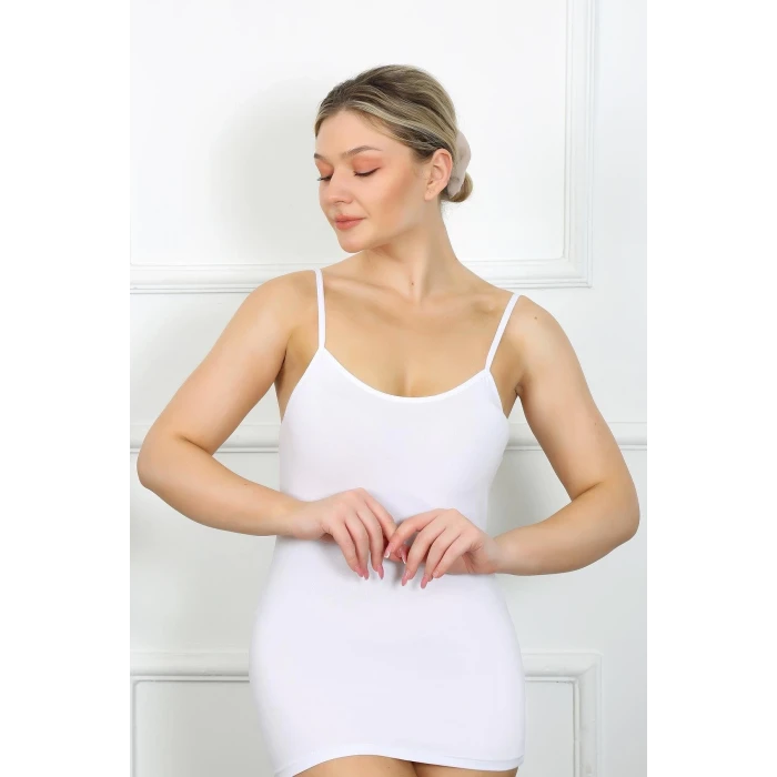 Giyim Bayan İp Askılı Atlet Beyaz