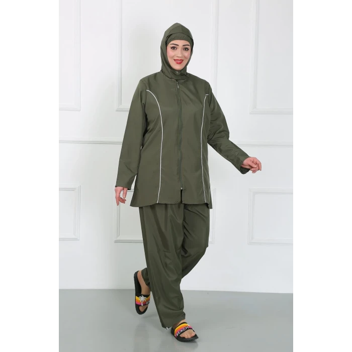 Giyim Büyük Beden Tesettür Büyük Mayo Haki