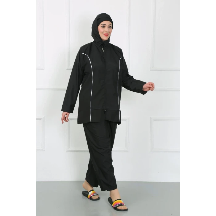 Giyim Büyük Beden Tesettür Büyük Mayo Siyah