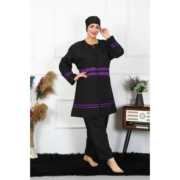 Giyim Büyük Beden Tesettür Mayo Siyah