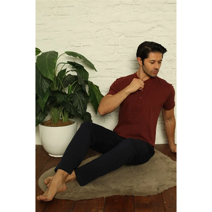 Giyim Erkek Bordo 3lü Pijama Takım Bordo