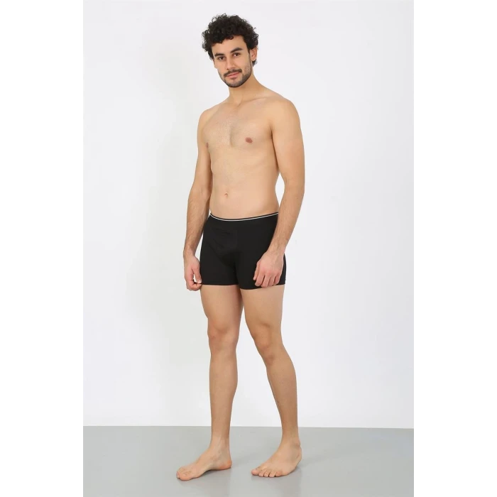 Giyim Erkek Büyük Beden Siyah Pamuk Likralı Rahat Kalıp Boxer