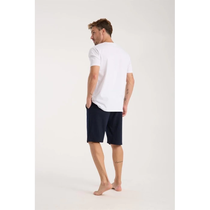 Giyim Erkek Cepli Lakost Pamuk Penye Şort Lacivert