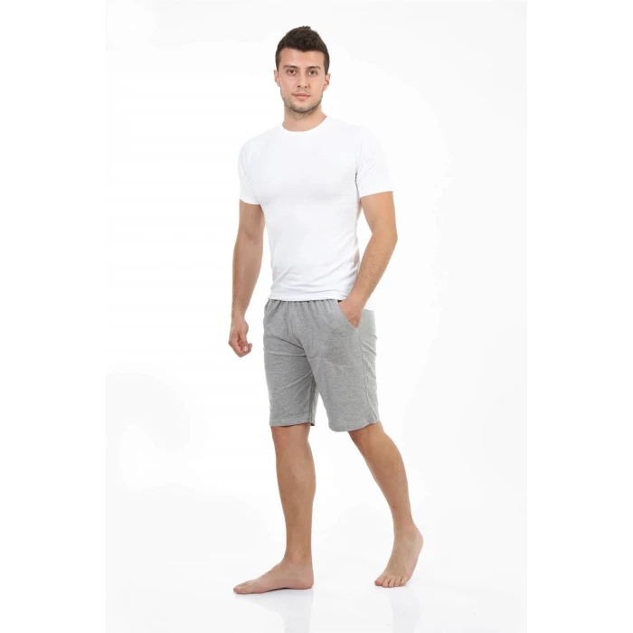 Giyim Erkek Cepli Pamuk Şort Gri