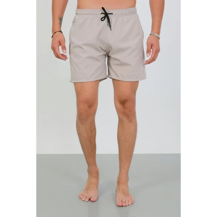 Giyim Erkek Fermuarlı Cepli Deniz Şortu Bej
