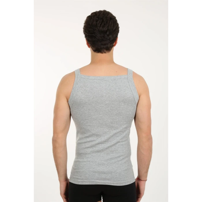 Giyim Erkek Kalın Askılı Likralı Atlet Gri