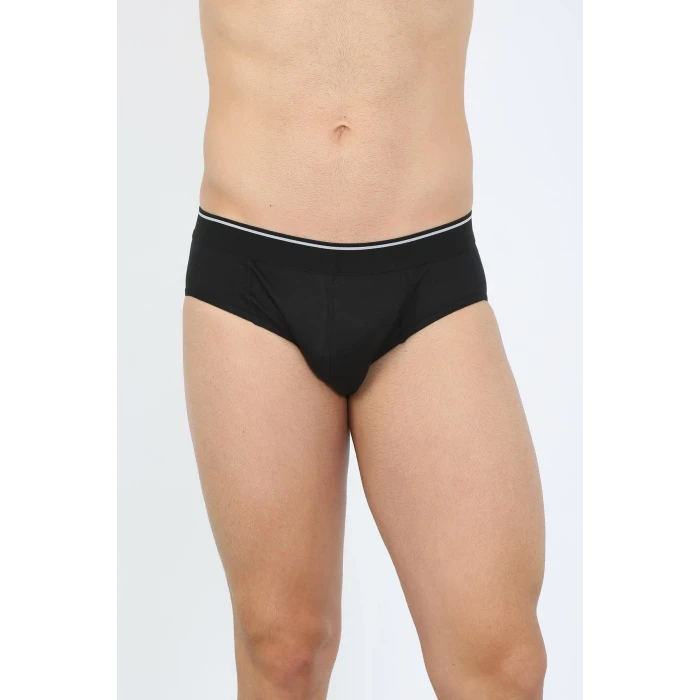 Giyim Erkek Pamuk 3lü Siyah Beyaz Gri Likralı Slip