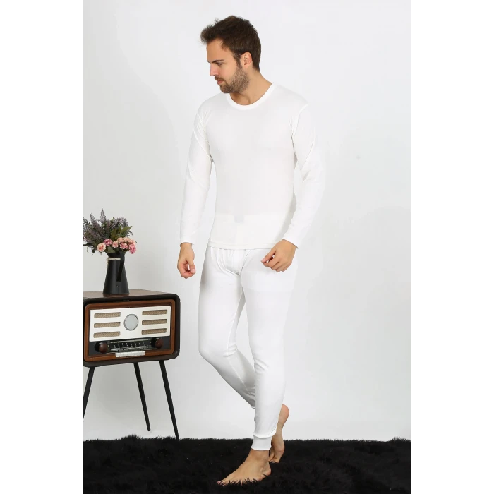 Giyim Erkek Pamuk Ekru İçlik Takım