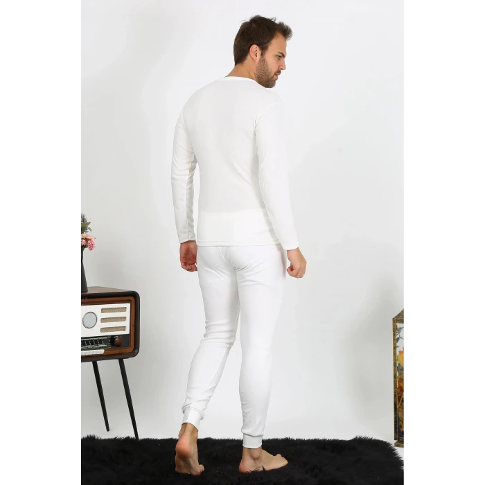 Giyim Erkek Pamuk Ekru İçlik Takım