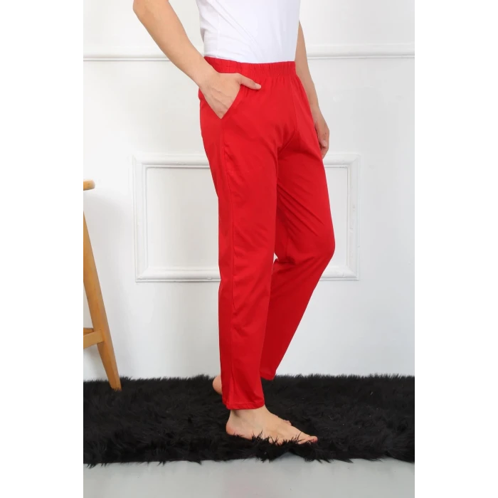 Giyim Erkek Pamuk Kırmızı Tek Alt Pijama