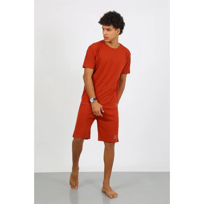 Giyim Erkek Pamuk Lakost Alt Üst Kaprili Pijama Takım Kremit