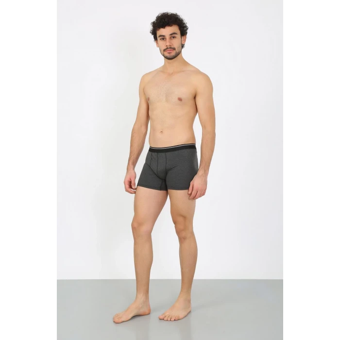 Giyim Erkek Pamuk Likralı Boxer Antrasit