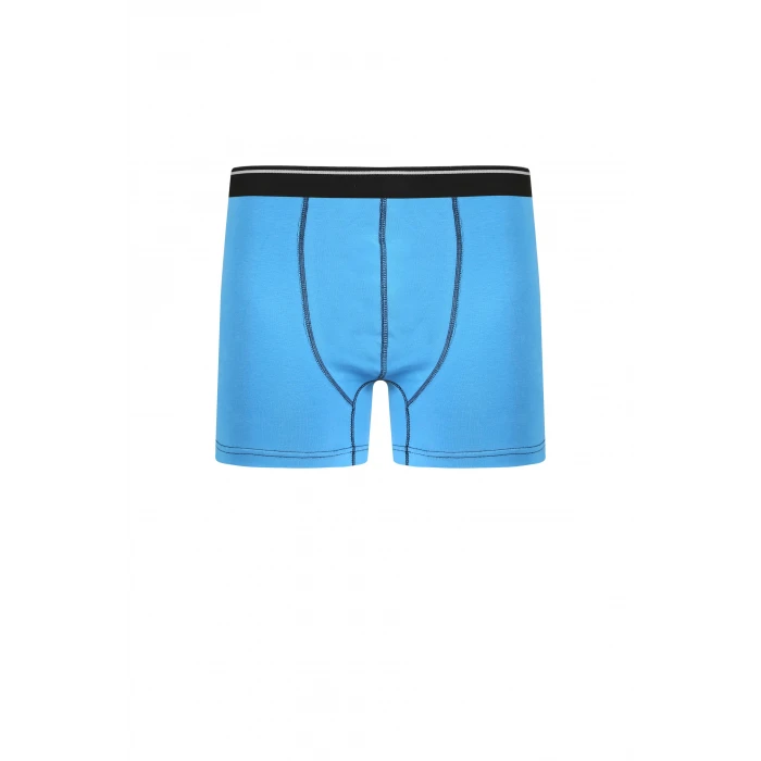 Giyim Erkek Pamuk Likralı Boxer Mavi