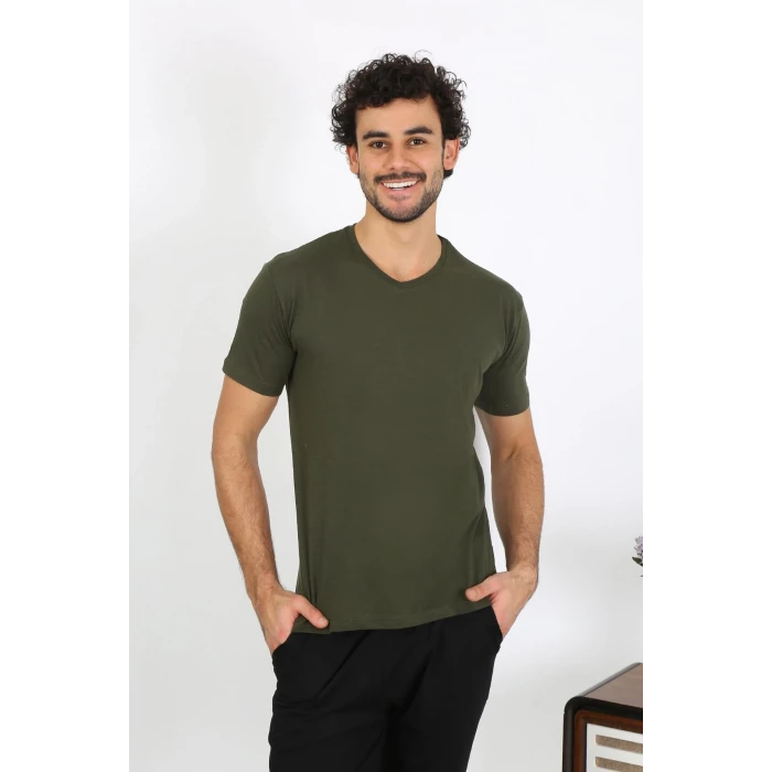 Giyim Erkek Penye Haki 3lü Pijama Takımı