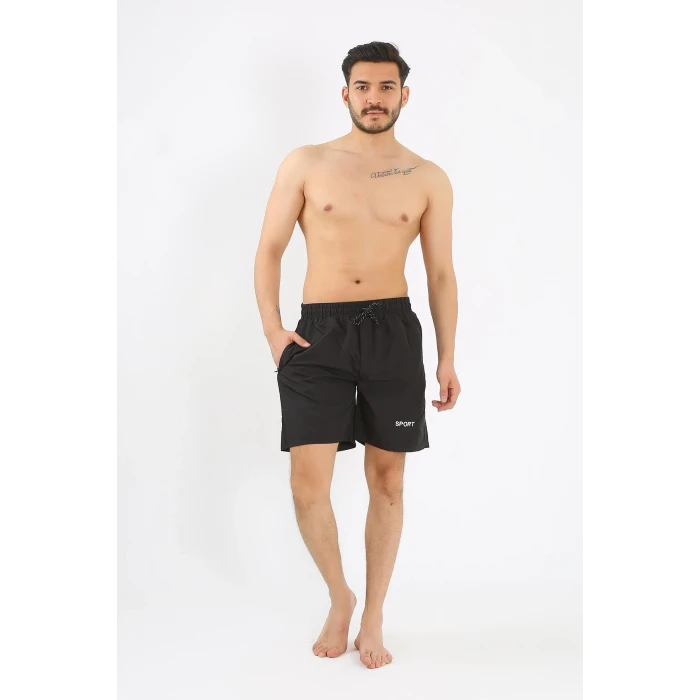 Giyim Erkek Siyah Deniz Şortu