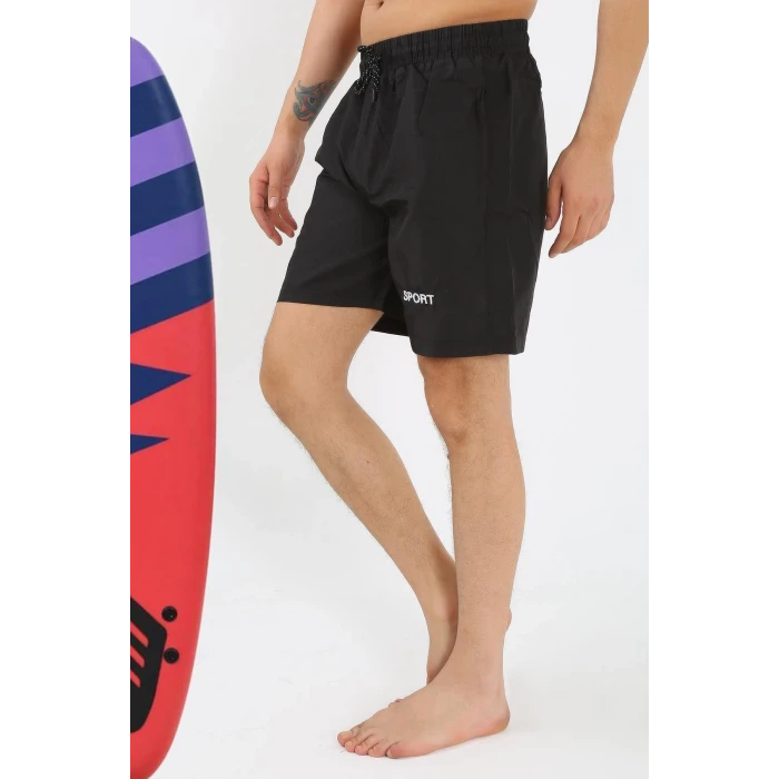 Giyim Erkek Siyah Deniz Şortu