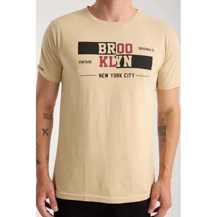 Giyim Erkek Ten Rengi Kısa Kol Pijama Takımı