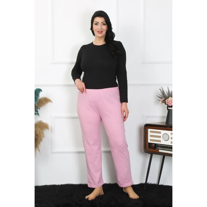 Giyim Kadın Büyük Beden Pembe Tek Alt Pijama