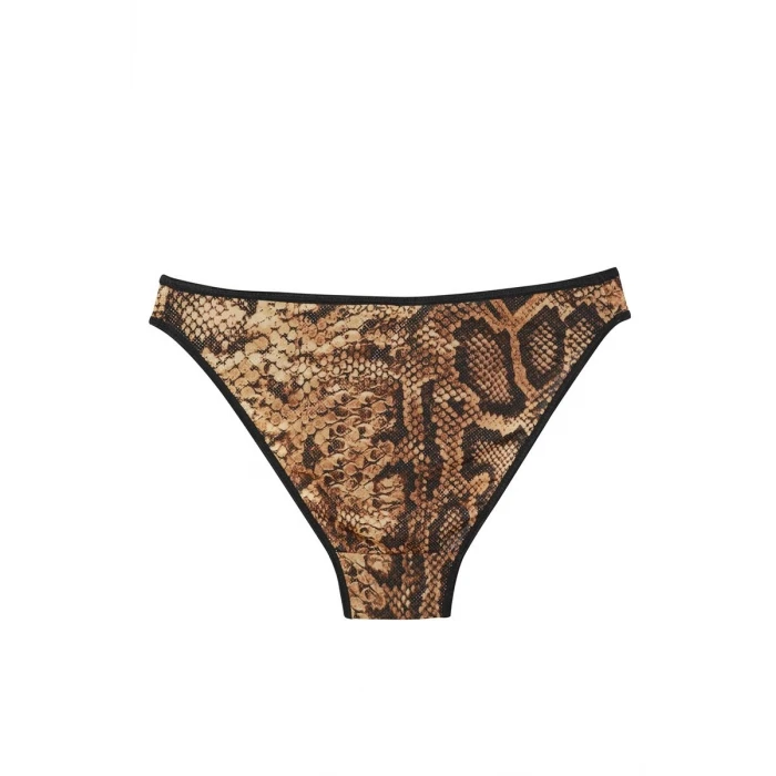 Giyim Kadın Kahverengi Yılan Desenli 2li Slip