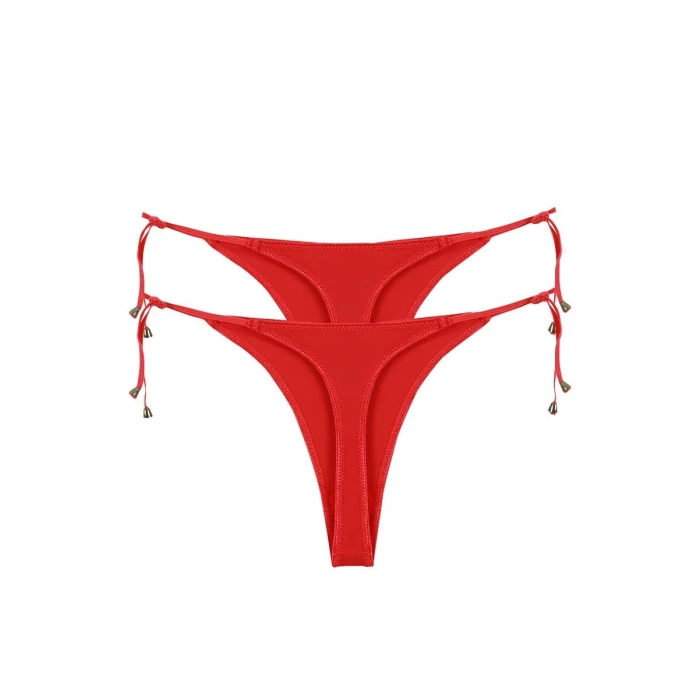 Giyim Kadın Kırmızı Yandan Bağlamalı 2li Tanga Slip
