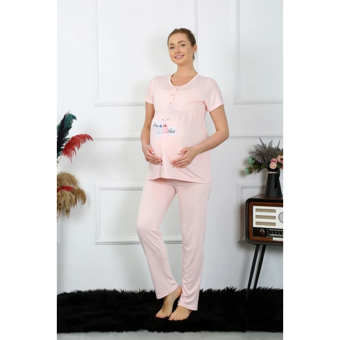 Giyim Kadın Kısa Kol Hamile Lohusa Pijama Takımı