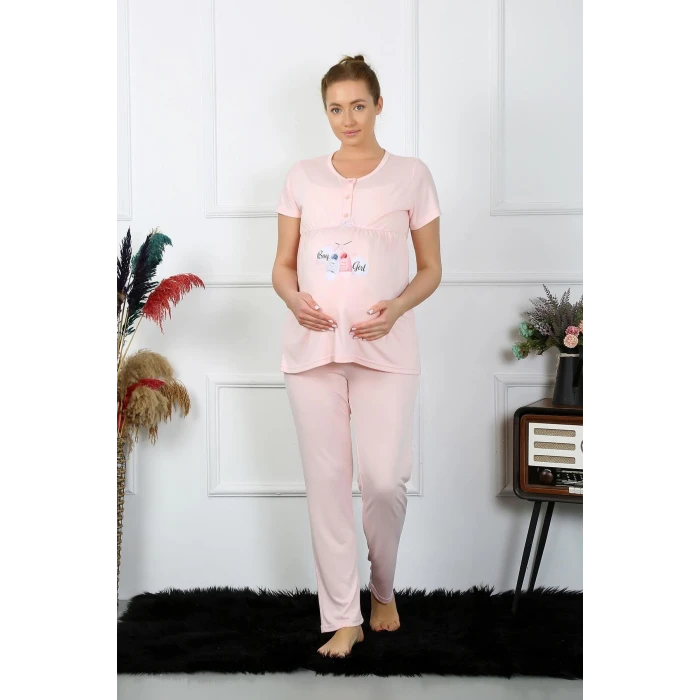 Giyim Kadın Kısa Kol Hamile Lohusa Pijama Takımı