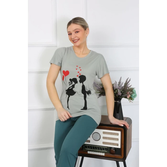 Giyim Kadın Kısa Kol Penye Pijama Takımı