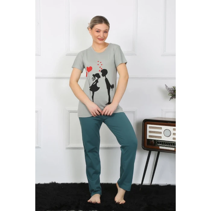 Giyim Kadın Kısa Kol Penye Pijama Takımı