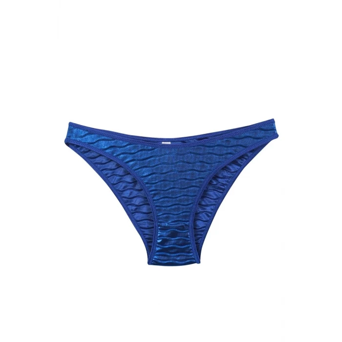 Giyim Kadın Mavi Dalga Desenli Parlak 2li Slip