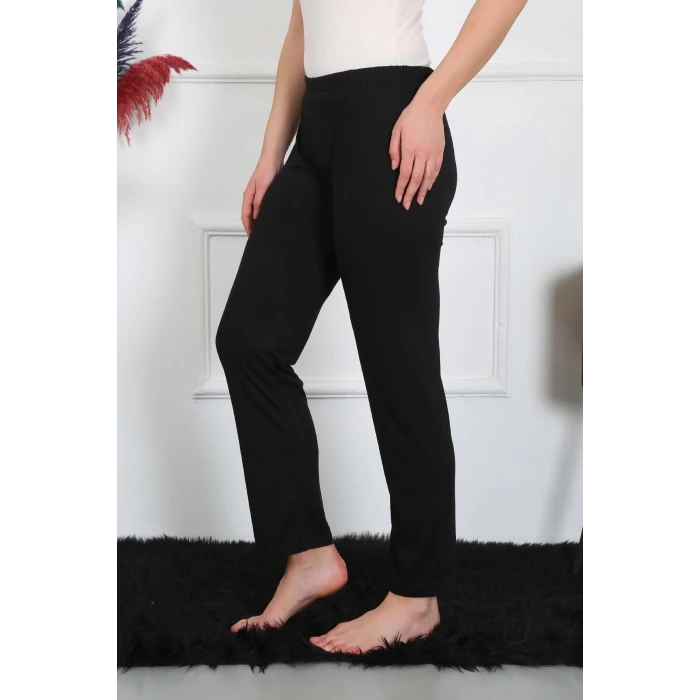 Giyim Kadın Pamuk Penye Tek Alt Pijama Siyah